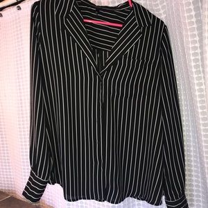 Who what wear striped button down shirt